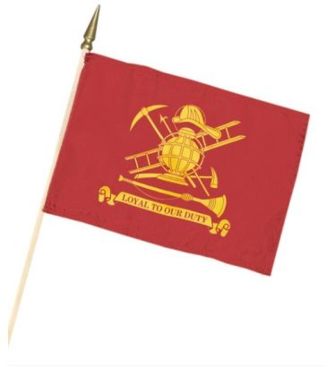 12"x18" Firefighter Mounted Flag with Gold Spear